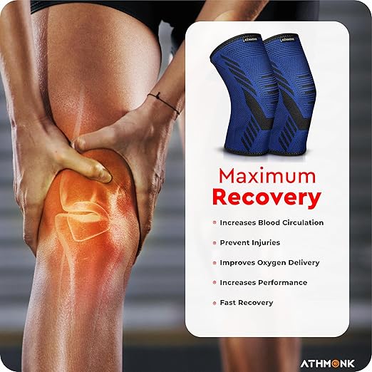 Athmonk 3D Knit Compression Knee Caps For Women & Men